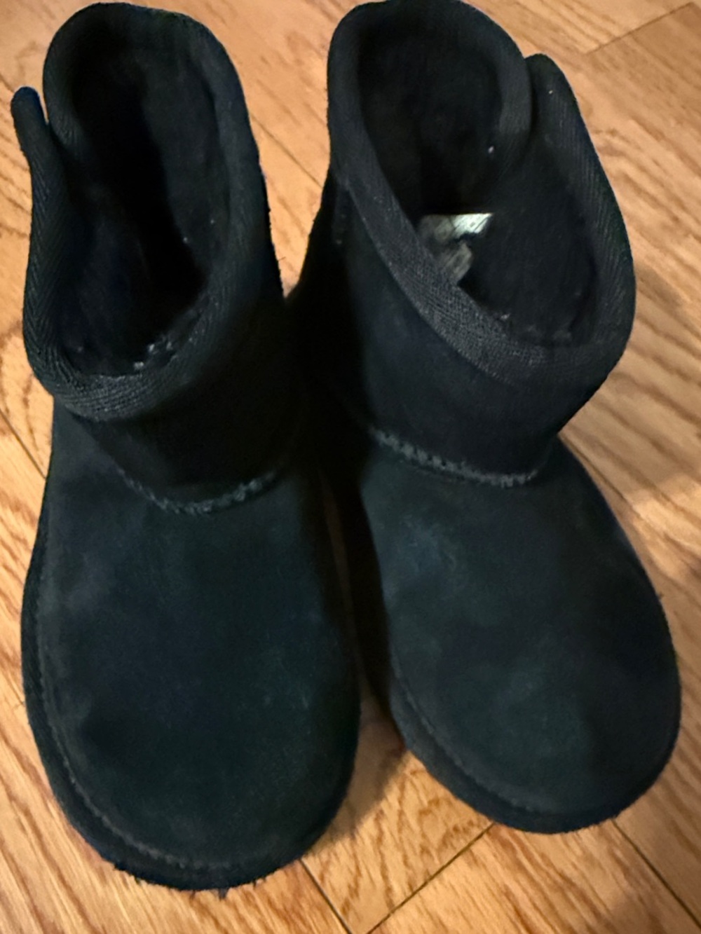 UGG Kids Black Suede Short Boots